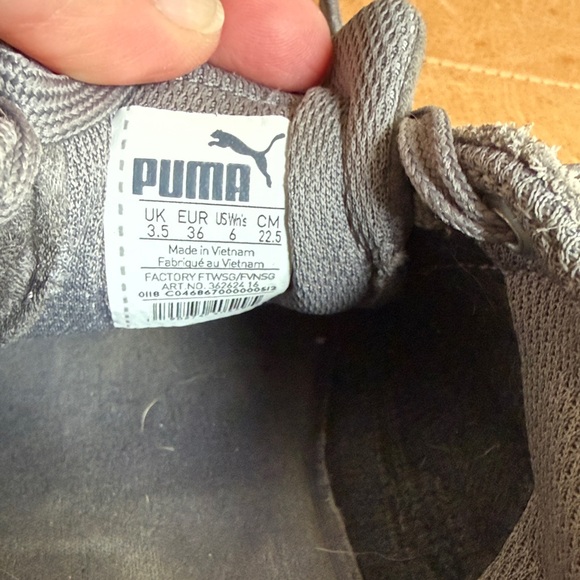 Puma Women's Gray Suede Low-Top Sneakers with White Formstripe - Picture 8 of 12